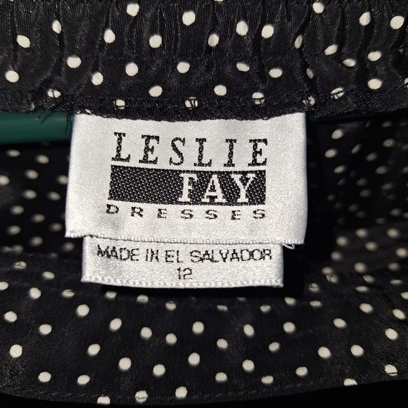 A Leslie Fay maxi skirt and top set in a size 12. Black/ white small polka dots. - Picture 3 of 9